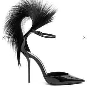 Saint Laurent Fur Detail Pumps size 38 or US8 women heels! Only worn once!